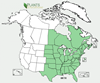 Distribution map for species Arisaema triphyllum