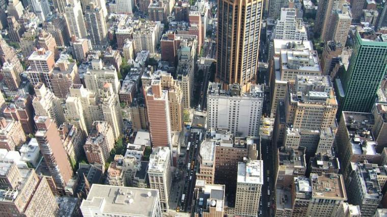 Urban landscape with tall buildings